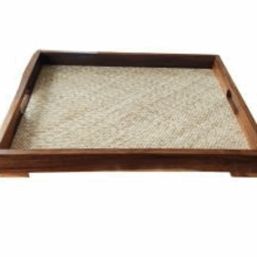 Tray Rattan White Wash